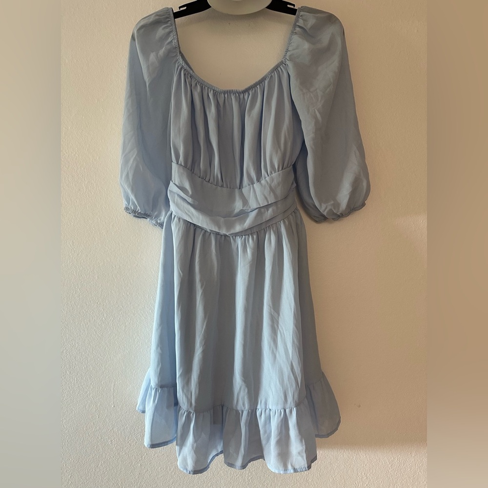Unbranded light blue short-sleeved mini dress, it can be small or medium.